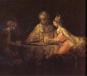 REMBRANDT Harmenszoon van Rijn Three People oil painting